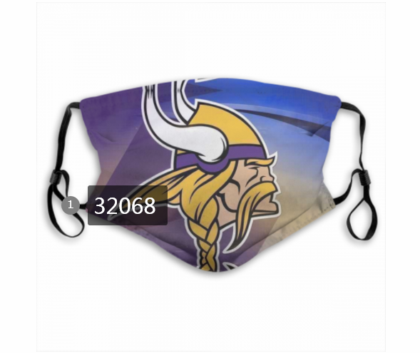 NFL 2020 Minnesota Vikings 102 Dust mask with filter->nfl dust mask->Sports Accessory